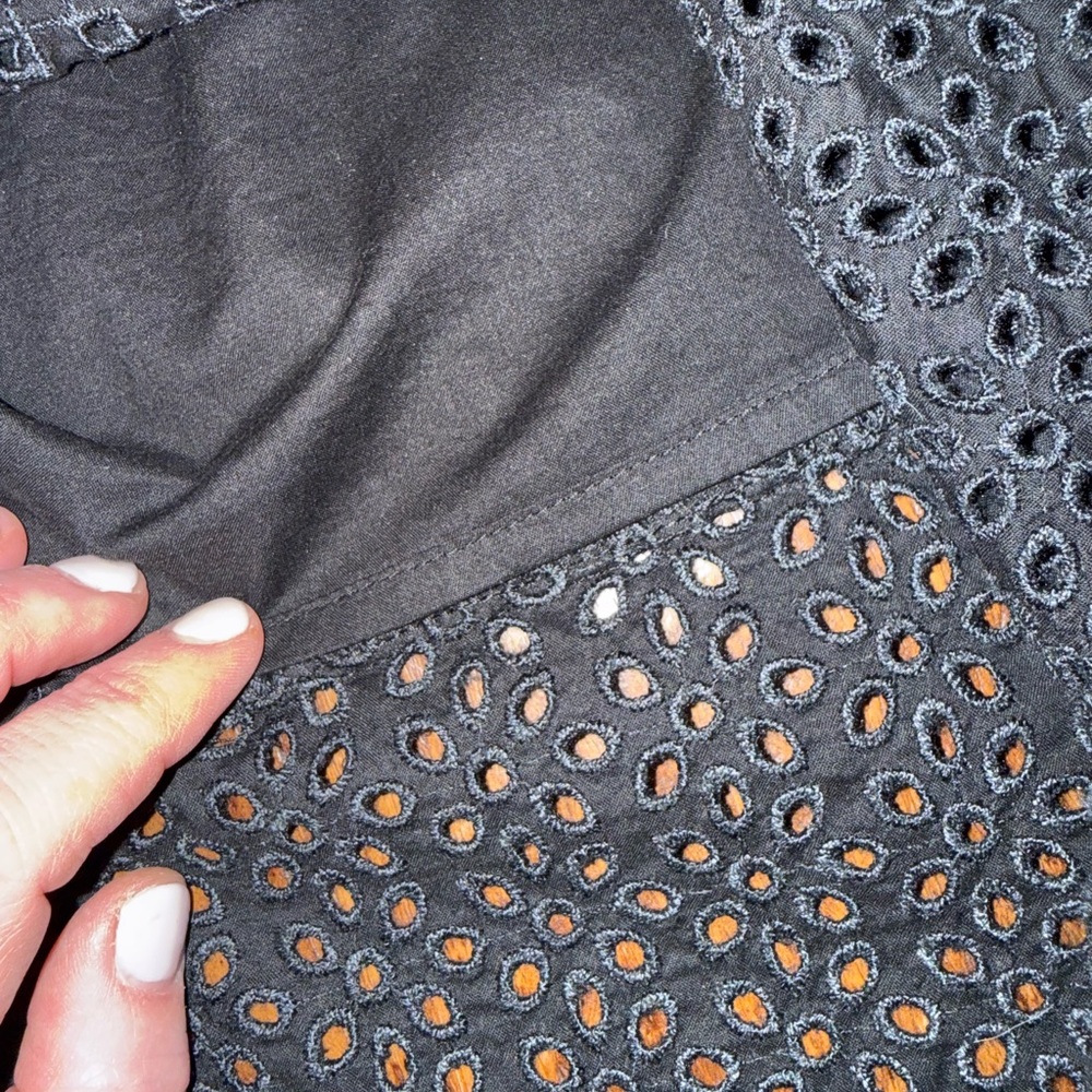J. Crew Black Eyelet Sleeveless Midi Dress Adjustable Straps 8 - Picture 8 of 11